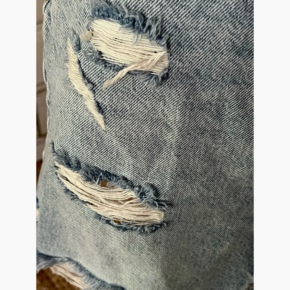 Anthropologie Destroyed Denim Mini Skirt 14 - Picture 9 of 12